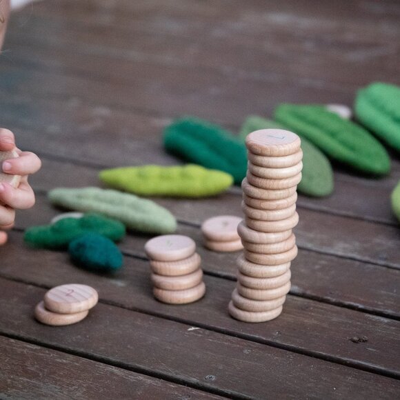 NWT Grapat Wooden Toys Coins To Count - 60 Pieces - Picture 3 of 3